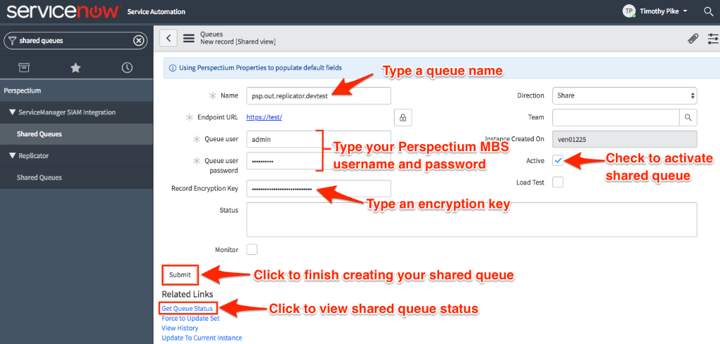 Creating Share and Subscribe Queues